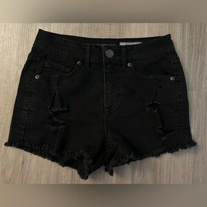 Black Frayed Denim Women’s Shorts
